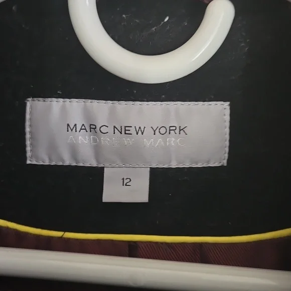 Marc New York Andrew Marc Faux Leather Sleeve Pea Coat - Picture 2 of 16